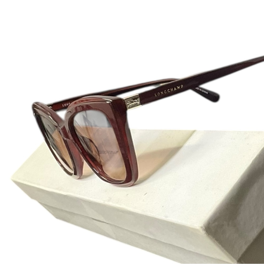 😎 Longchamp Cat-Eye Sunglasses Pink Acetate 🕶️ NIB‎ - Picture 6 of 8